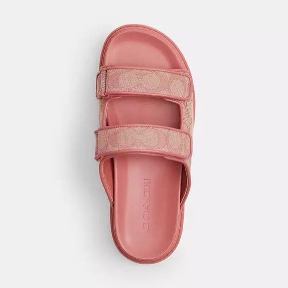 NWT Coach Woman Two Band Sport Slide True Pink CBN29 us 7 - Picture 7 of 8